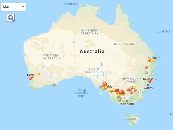 mouse plague australia map